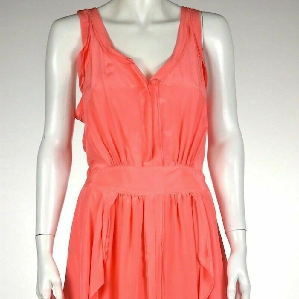 NEW Rebecca Taylor Dress Size 8 Coral Pink Silk 8